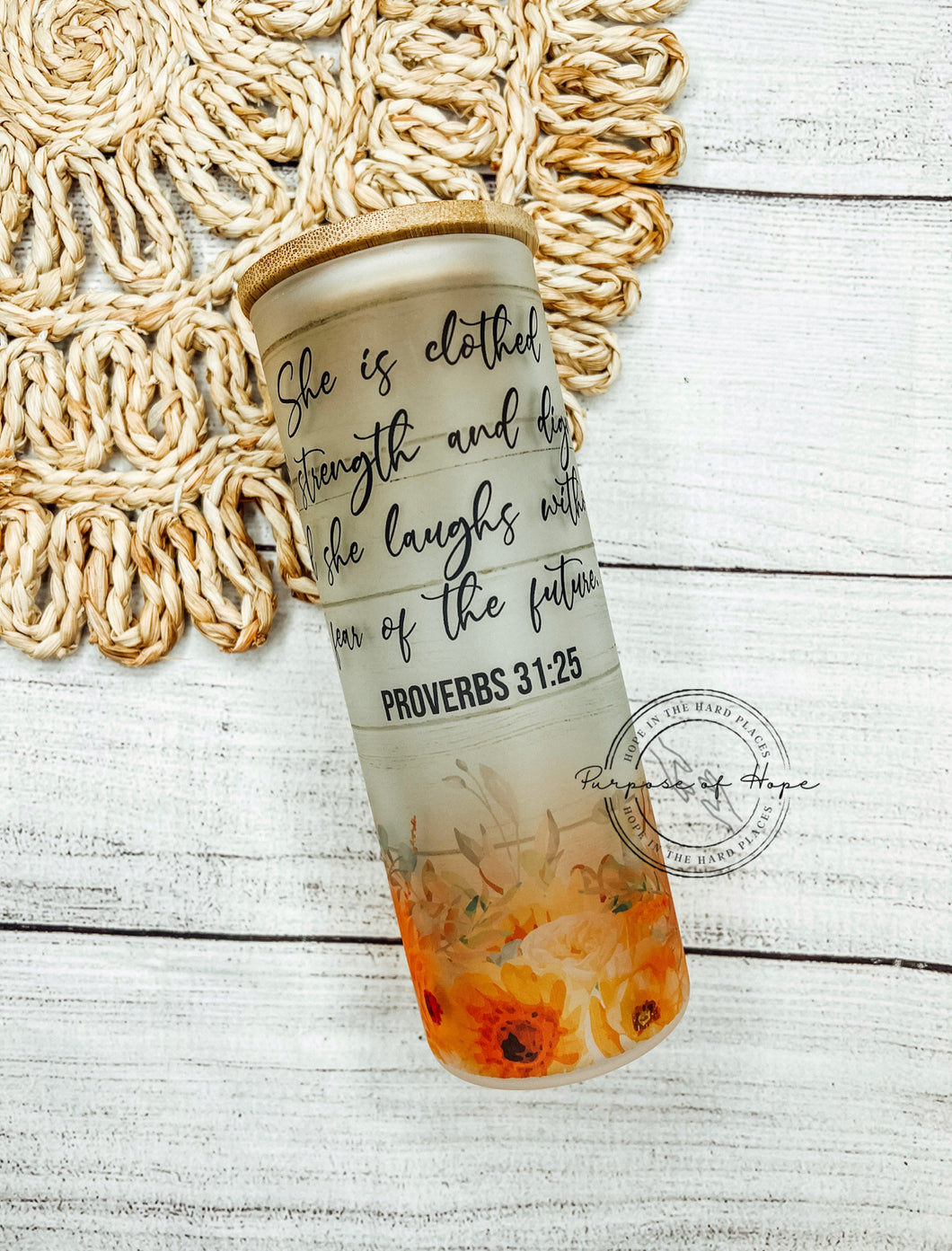 Proverbs 31 Frosted Glass Tumbler